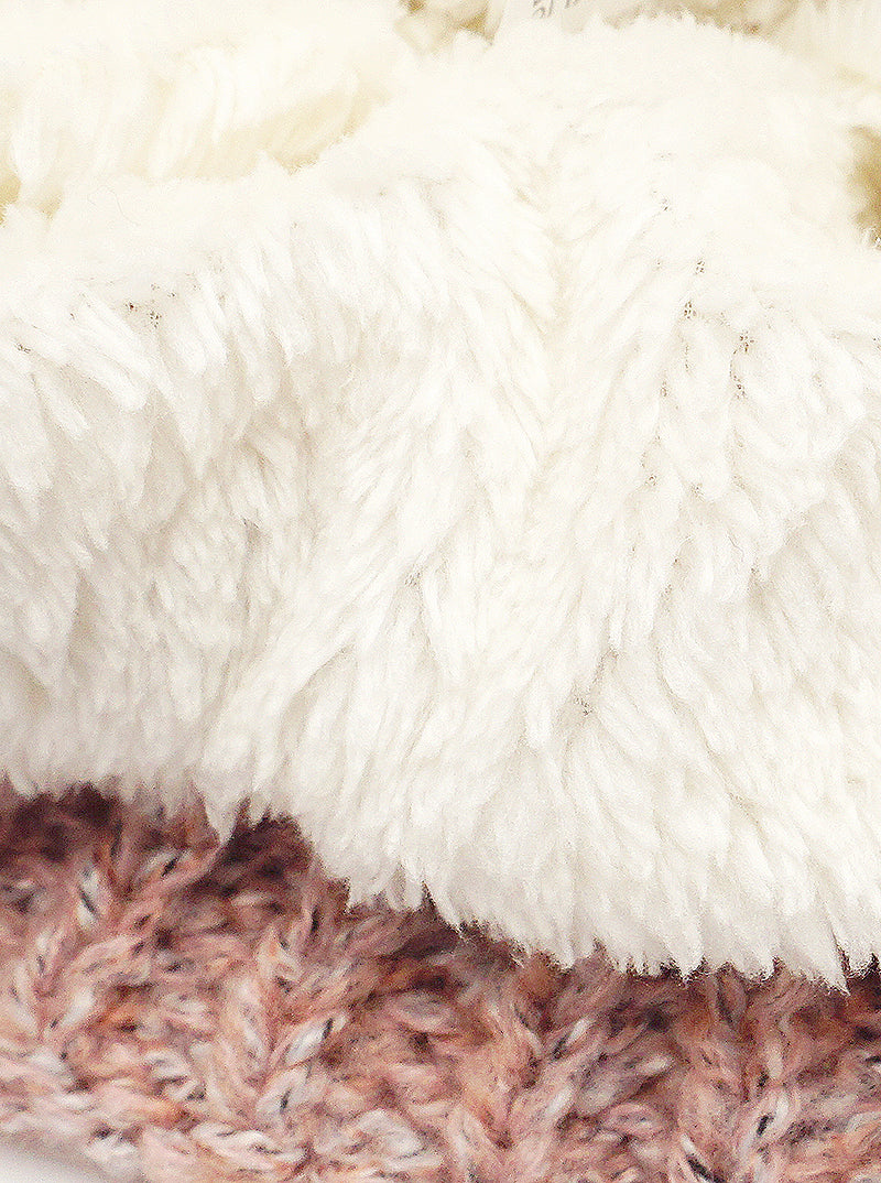 Sherpa Lined Acrylic Pom Pom Beanie Winter Hat