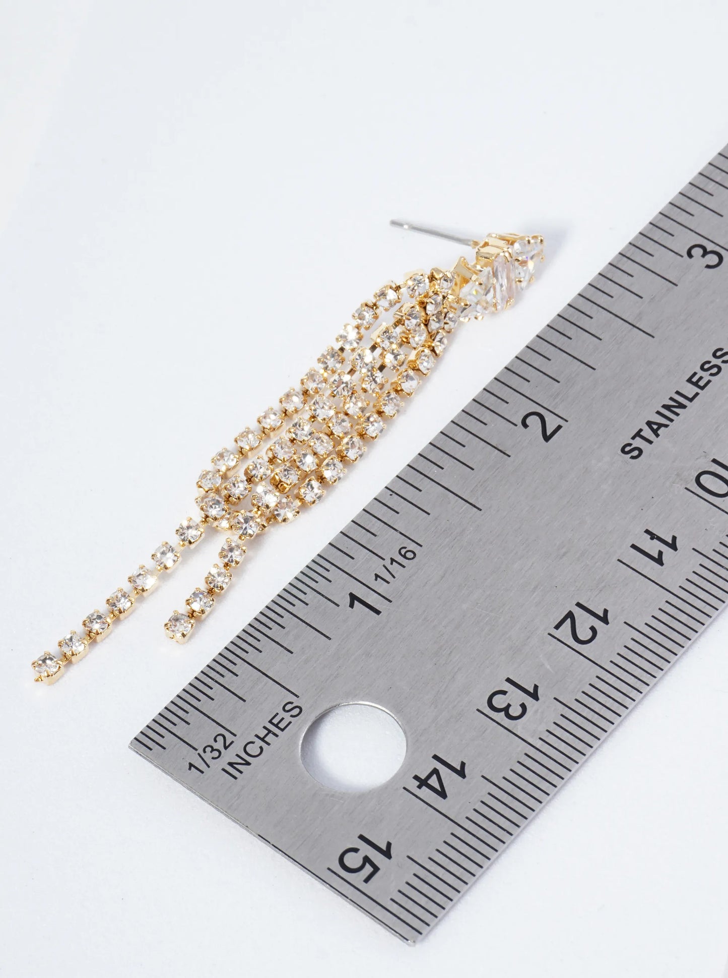 Shimmering Thread Rhinestone Earrings