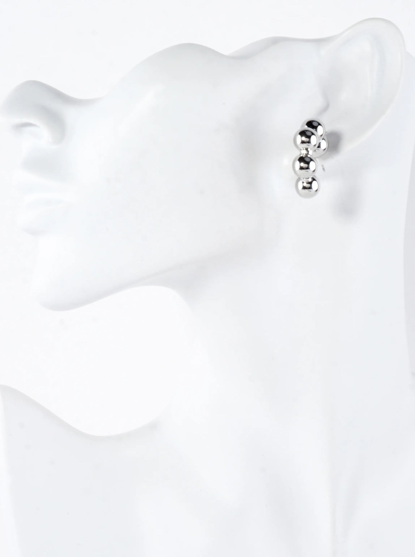 Simulated Ball Chain Chunky Hoop Earrings Small
