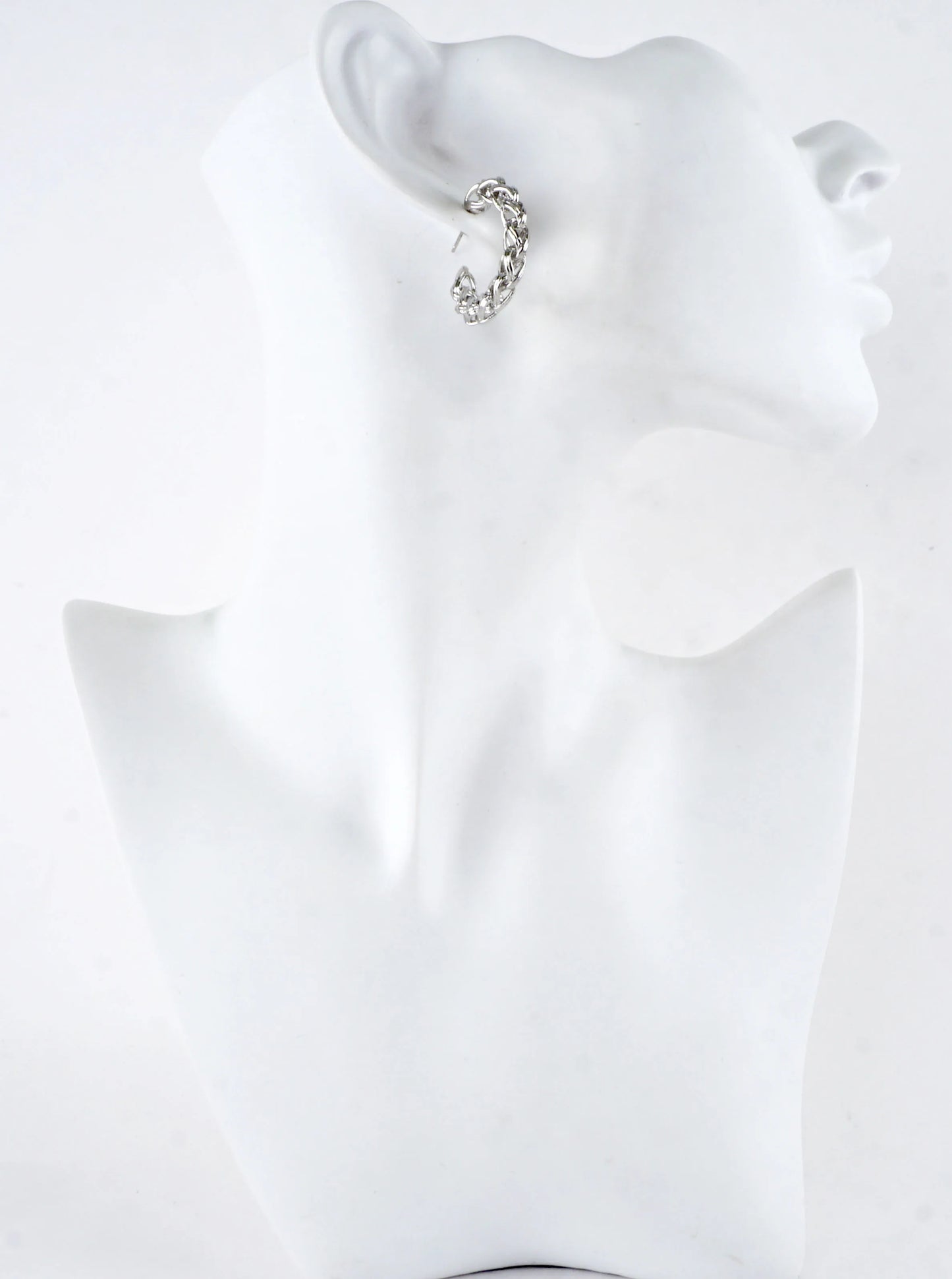 Simulated Wheat Chain Hoop Earrings