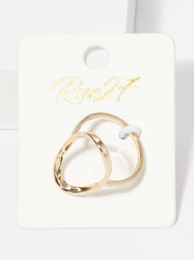 Size 7 Hammered Cut Out Oval Brass Ring