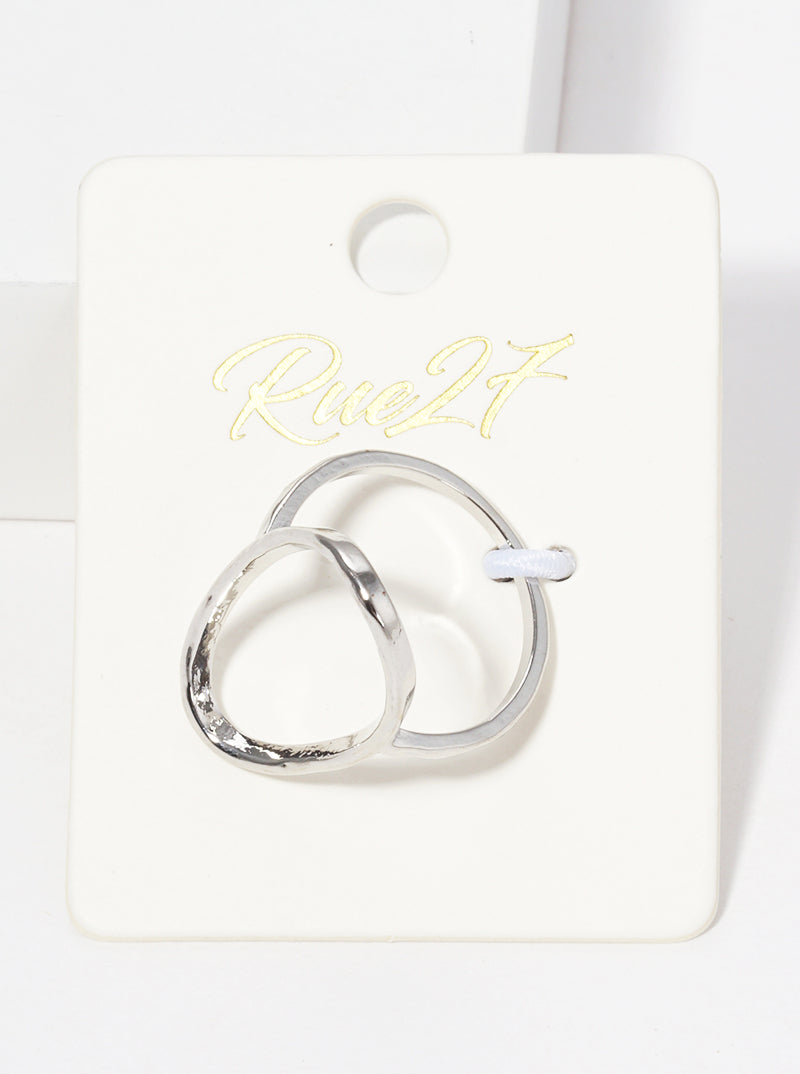 Size 7 Hammered Cut Out Oval Brass Ring