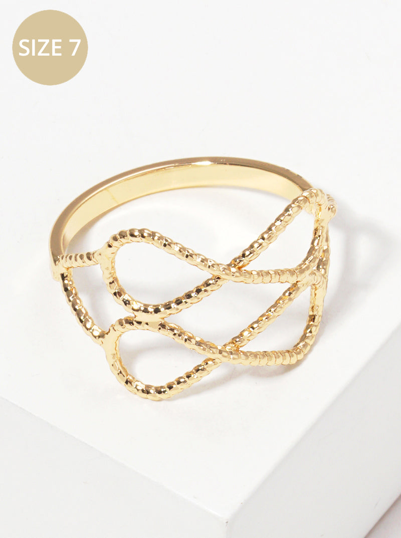 Size 7 Textured Wire Brass Ring