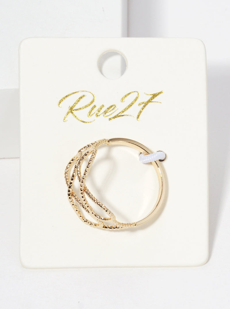 Size 7 Textured Wire Brass Ring