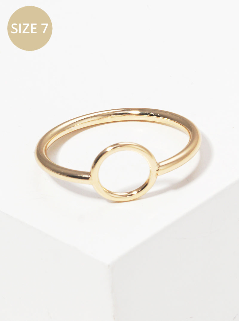 Size 7 Thin Wire Cut Out Round Brass Ring