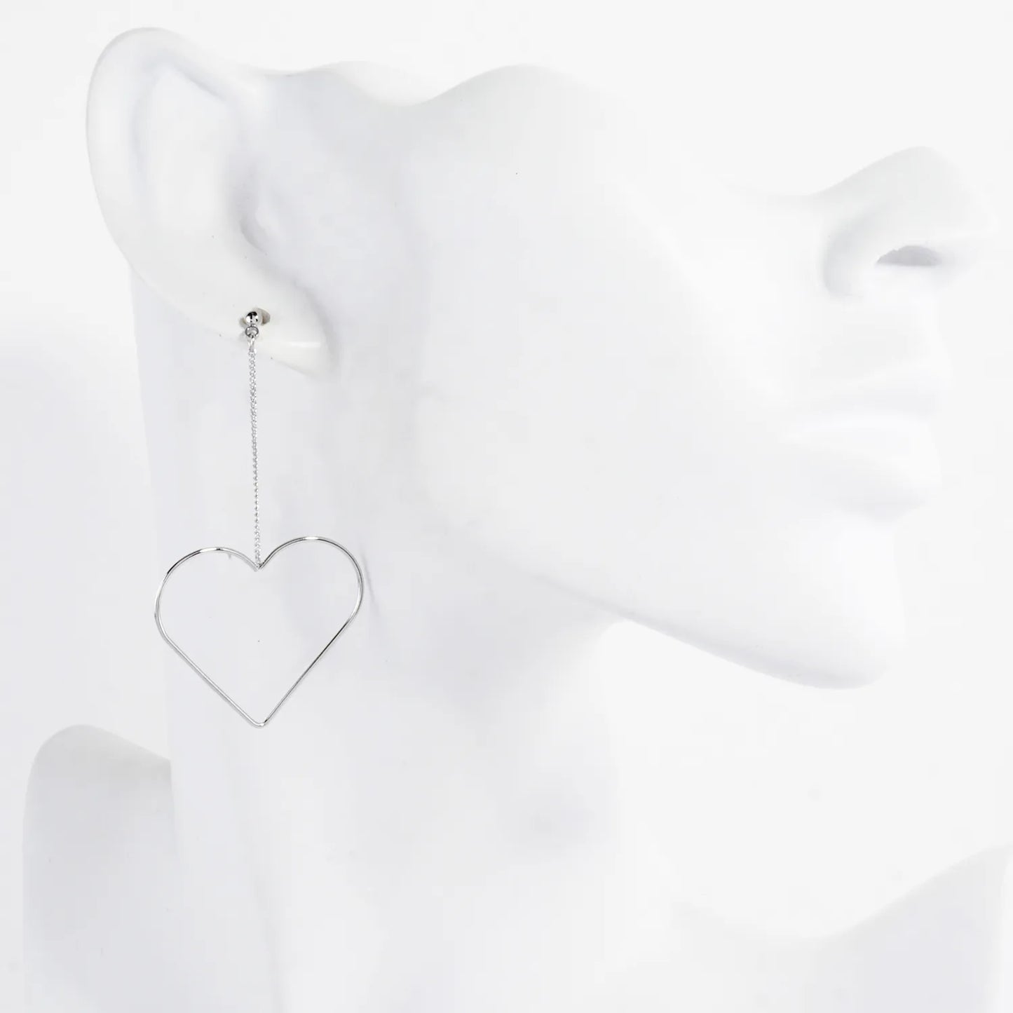 Skinny Brass Heart Drop Dangle Earrings