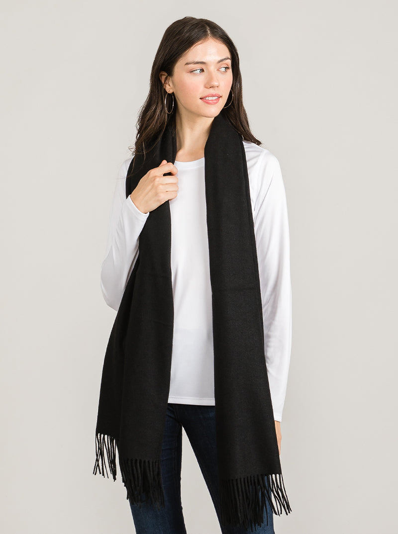 Soft 2 Touch Shawl Oblong Fringe Acrylic Scarf