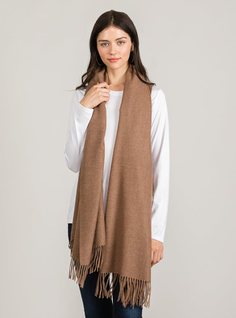 Soft 2 Touch Shawl Oblong Fringe Acrylic Scarf