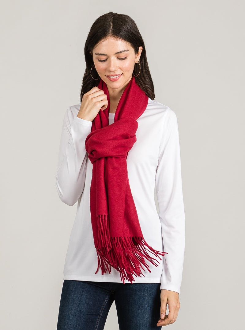 Soft 2 Touch Shawl Oblong Fringe Acrylic Scarf