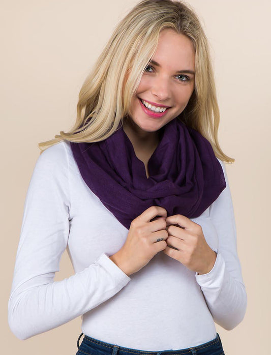 Solid Color Knit Infinity Scarf
