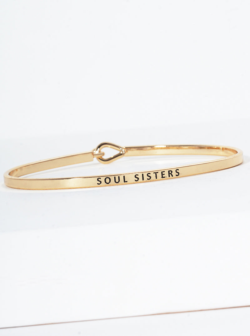 Soul Sisters Engraved Inspirational Bangle Bracelet