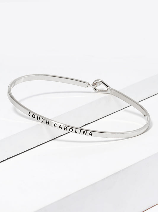 South Carolina Engraved Inspirational Bangle Bracelet