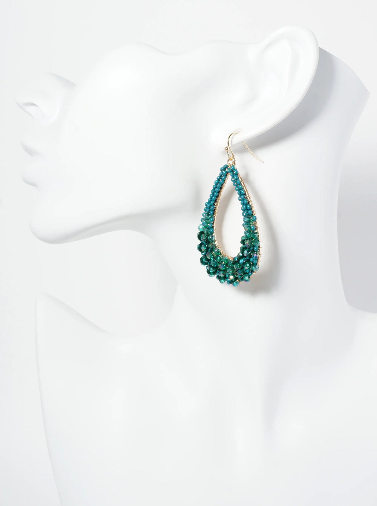 Spangle And Glass Beaded Teardrop Dangle Earrings