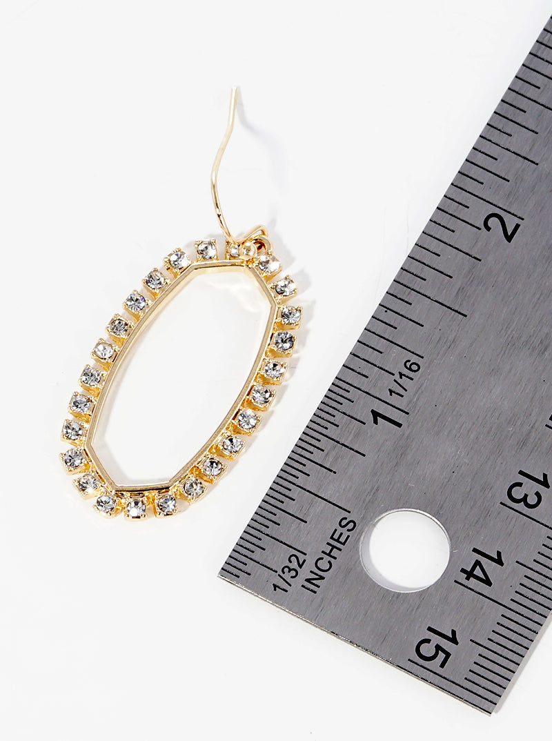 Sparkling Crystal Open Frame Drop Earrings