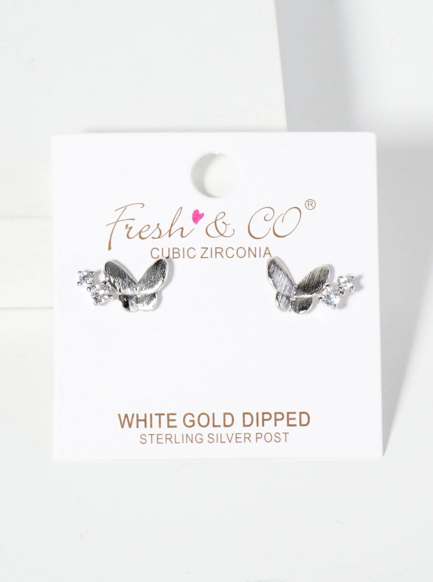 Celestial-theme Brass Brushed-texture Moon And Star 18K-Gold-Dipped Stud Earrings