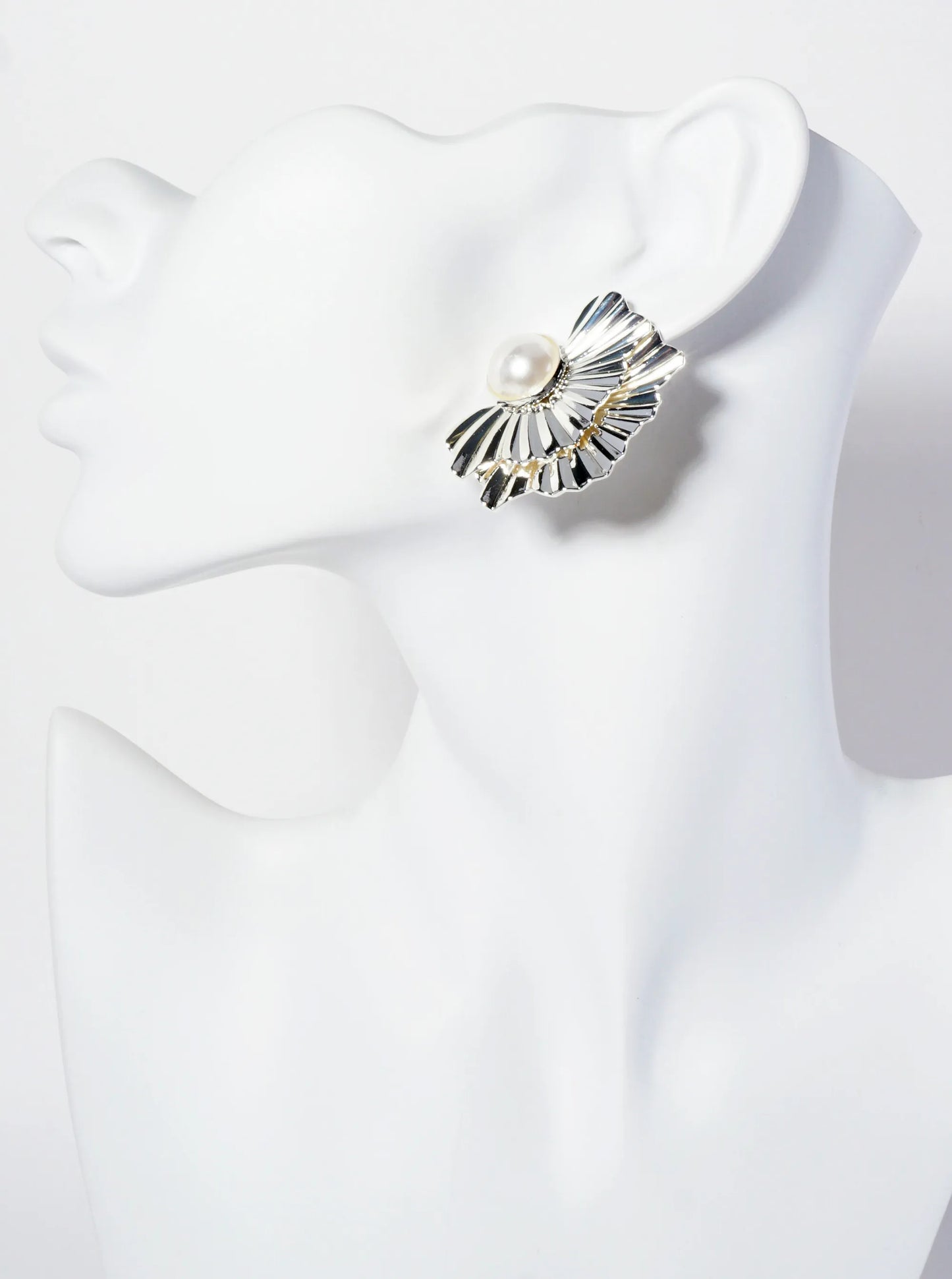 Spiritual-Theme Butterfly-Inspired Pearl Statement Post Earrings