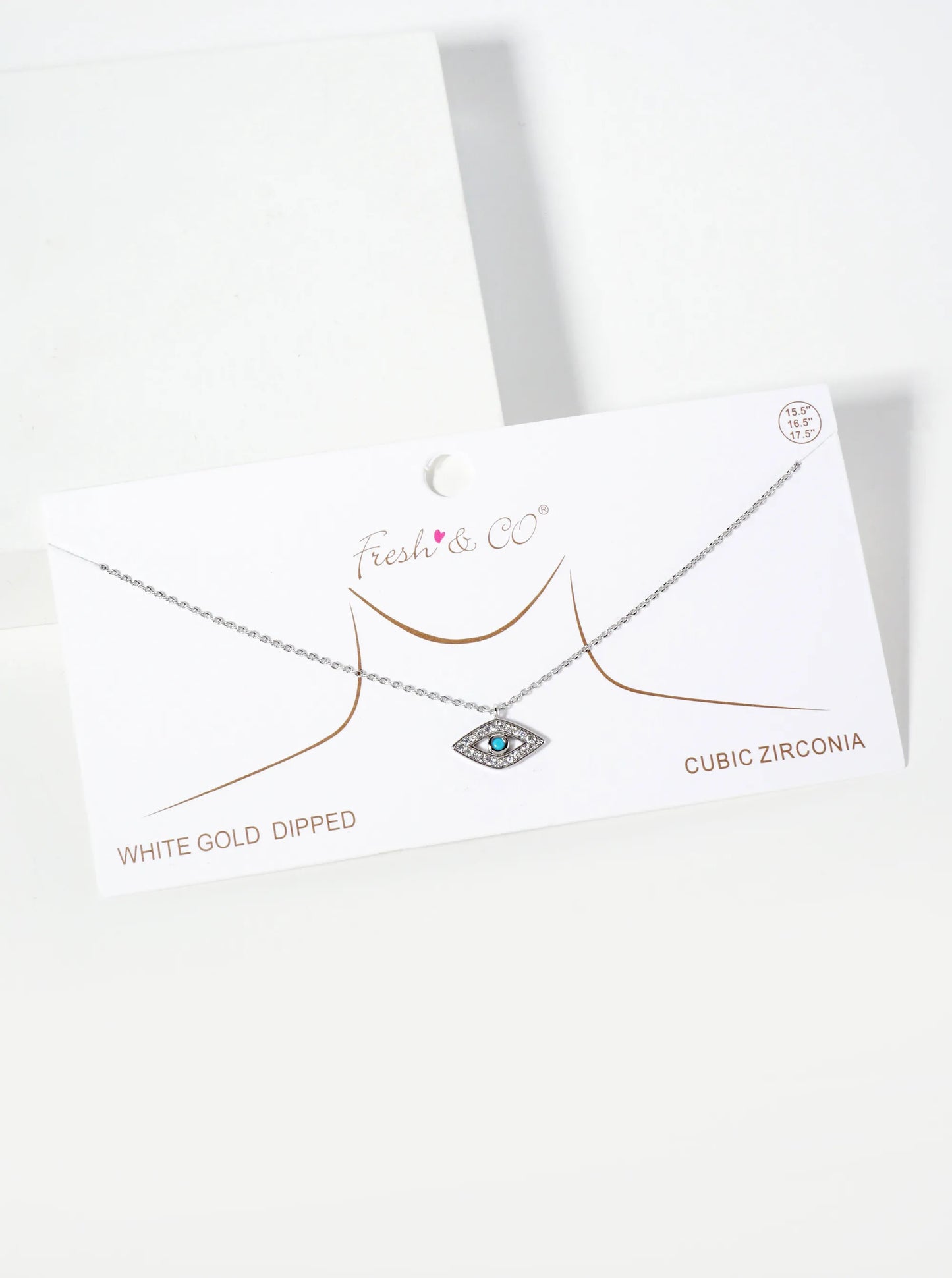 Spiritual-Theme Pave-Set Cubic-Zirconia Evil-Eye Pendant 18K-Gold-Dipped Necklace