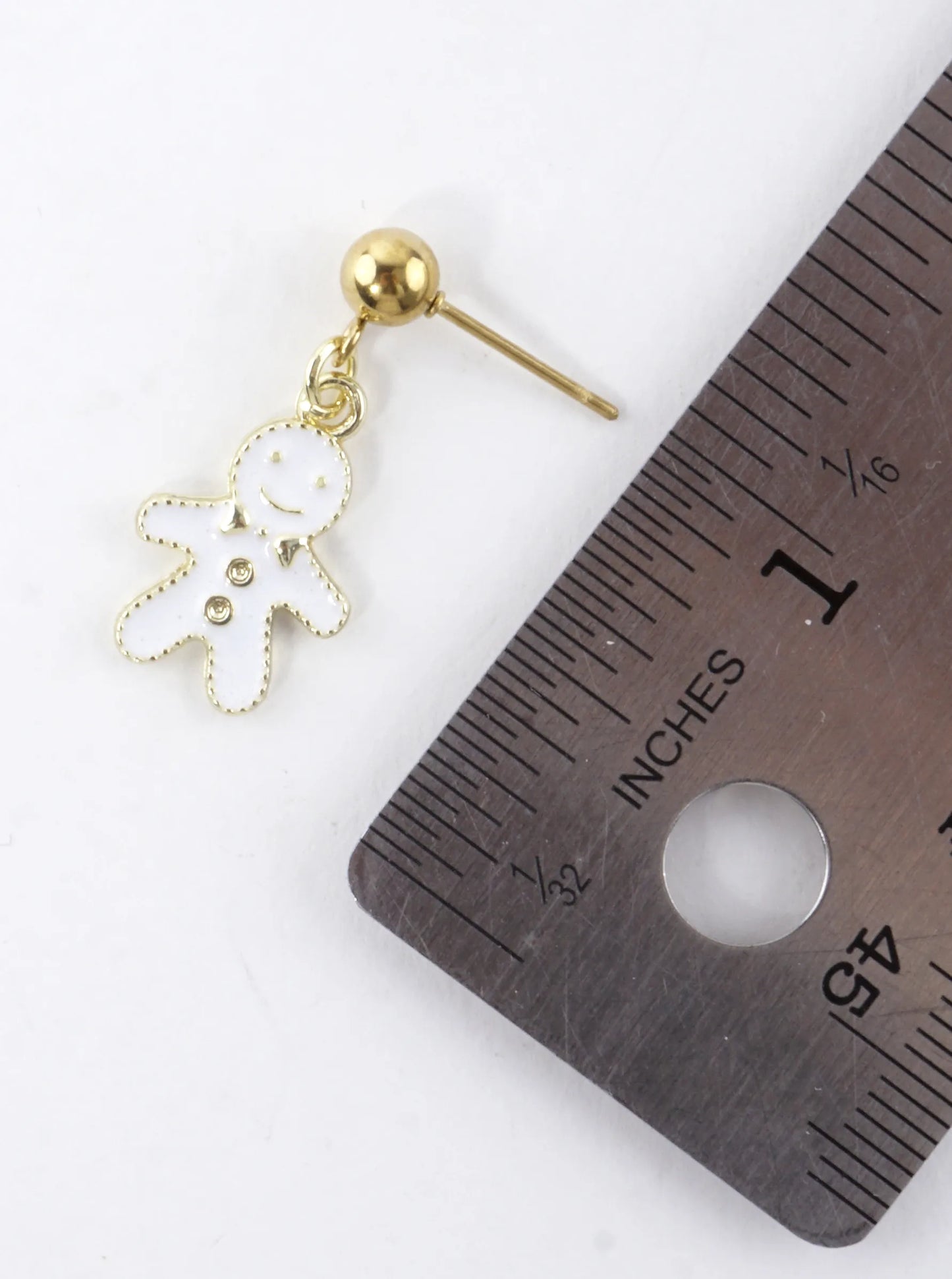 Stainless Steel Christmas Gingerbread Man Earrings