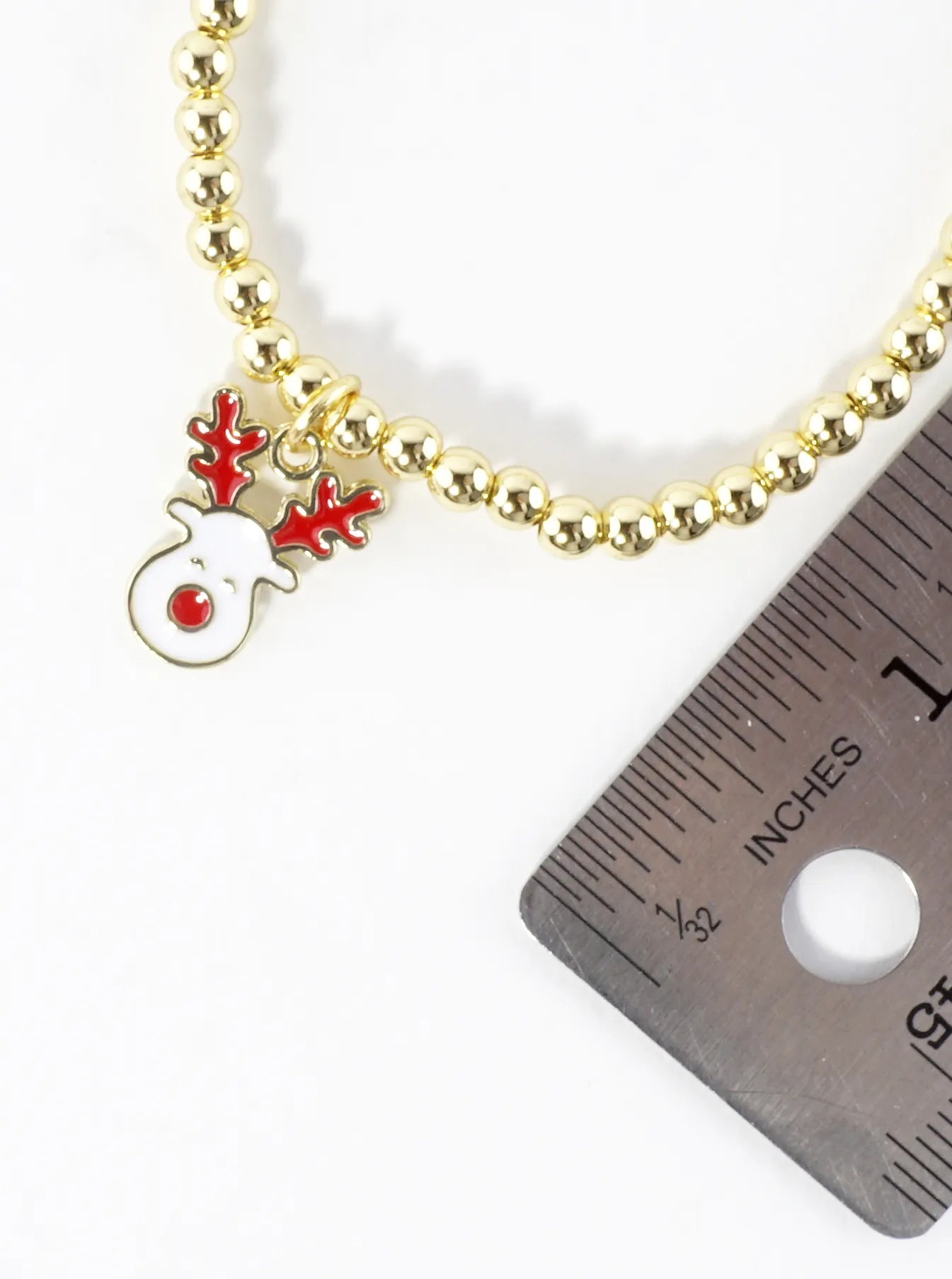 Stainless Steel Christmas Rudolph Charm Bracelet