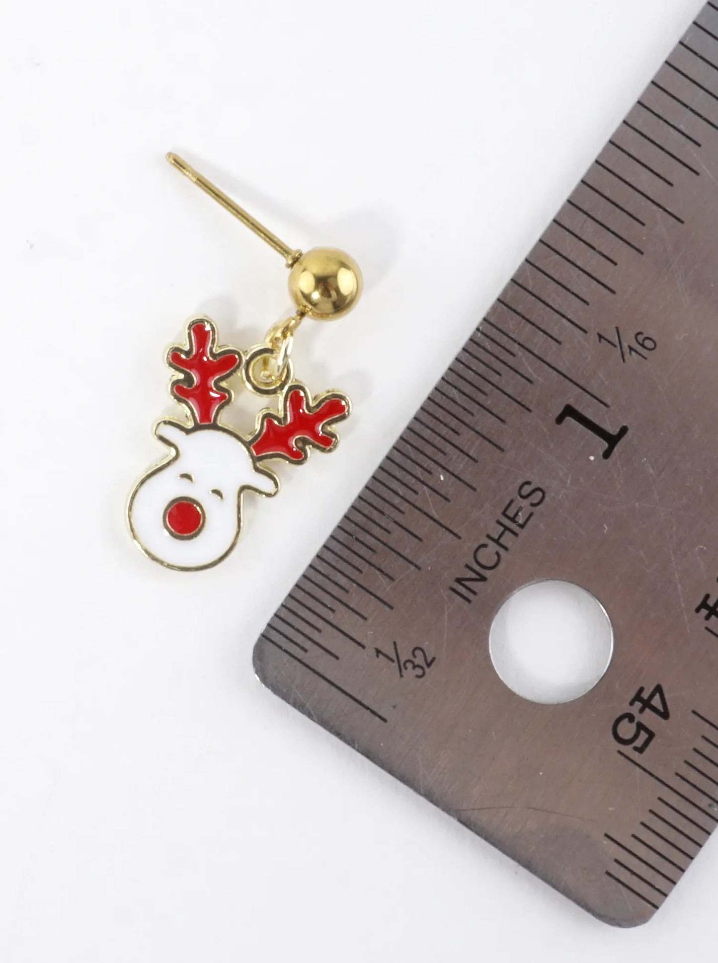 Stainless Steel Christmas Rudolph Earrings