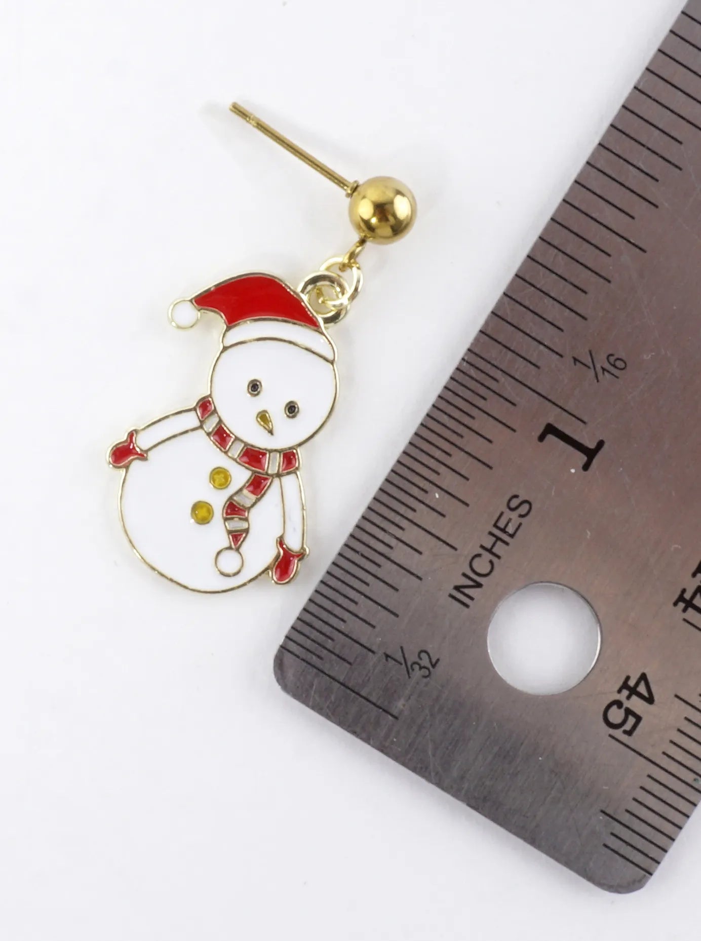 Stainless Steel Christmas Snowman Earrings