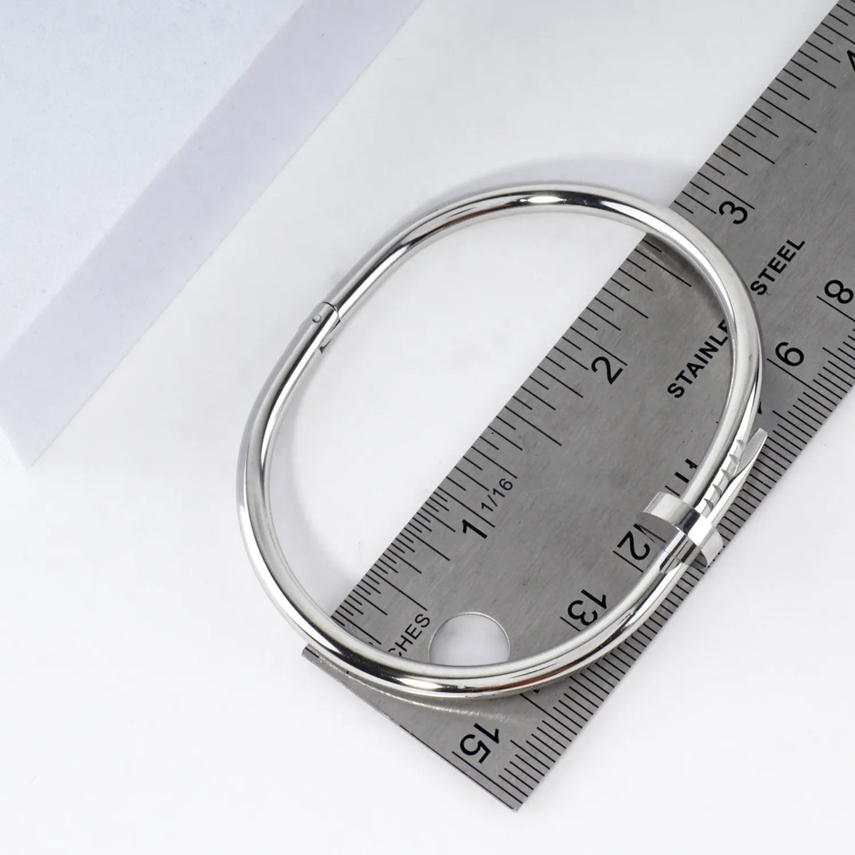 Stainless Steel Pinch Open Nail Cuff Bracelet
