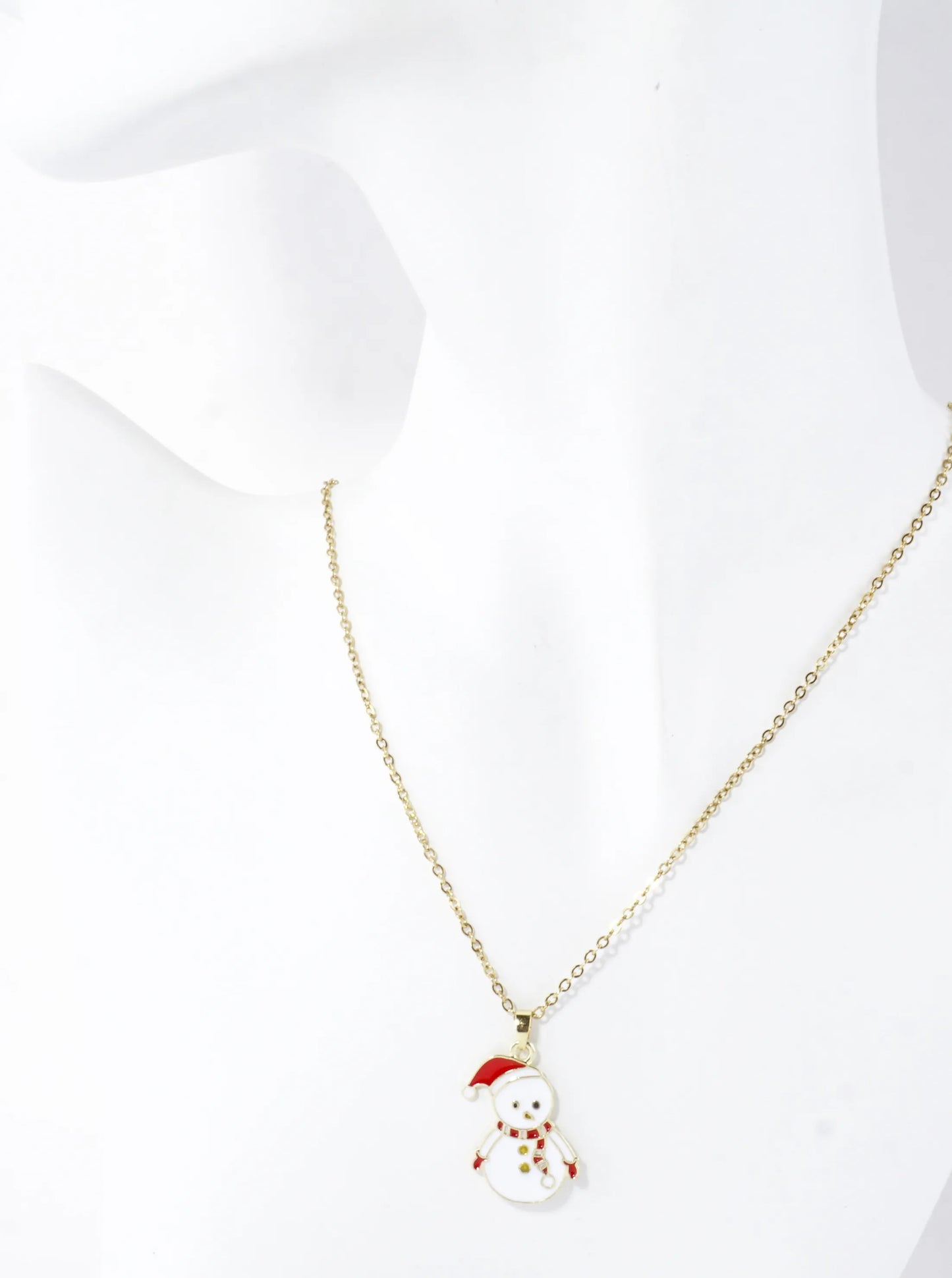 Stainless Steel Winter Snowman Pendant Necklace