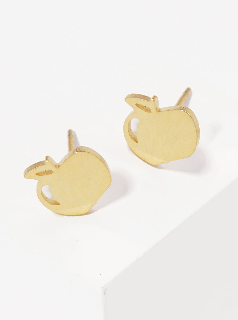 Stainless-steel Apple Stud Earrings
