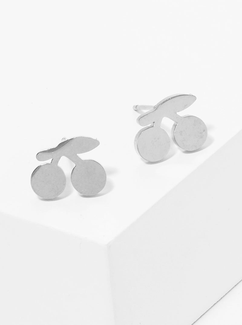 Stainless-steel Cherry Stud Earrings