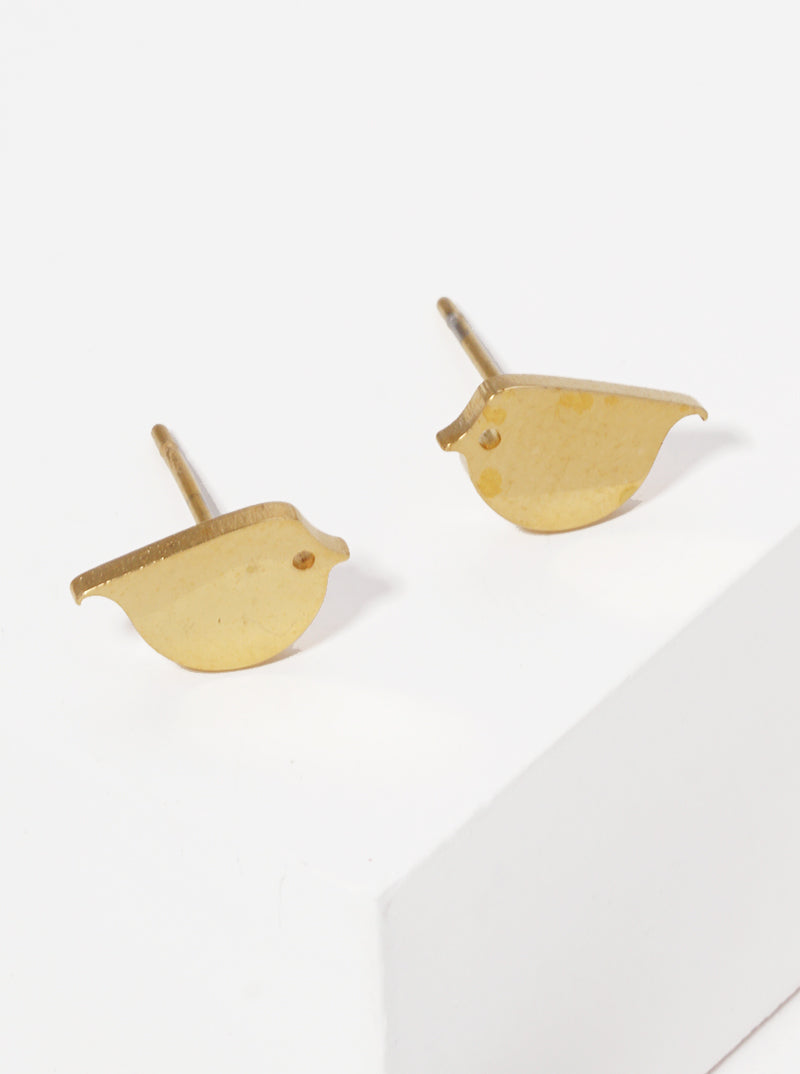 Stainless Steel Animal Bird Stud Earrings