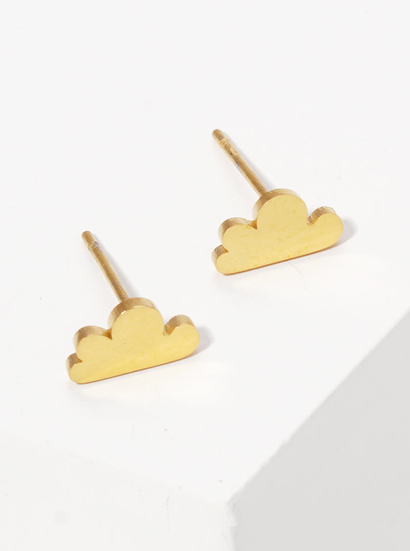 Stainless Steel Cloud Stud Earrings