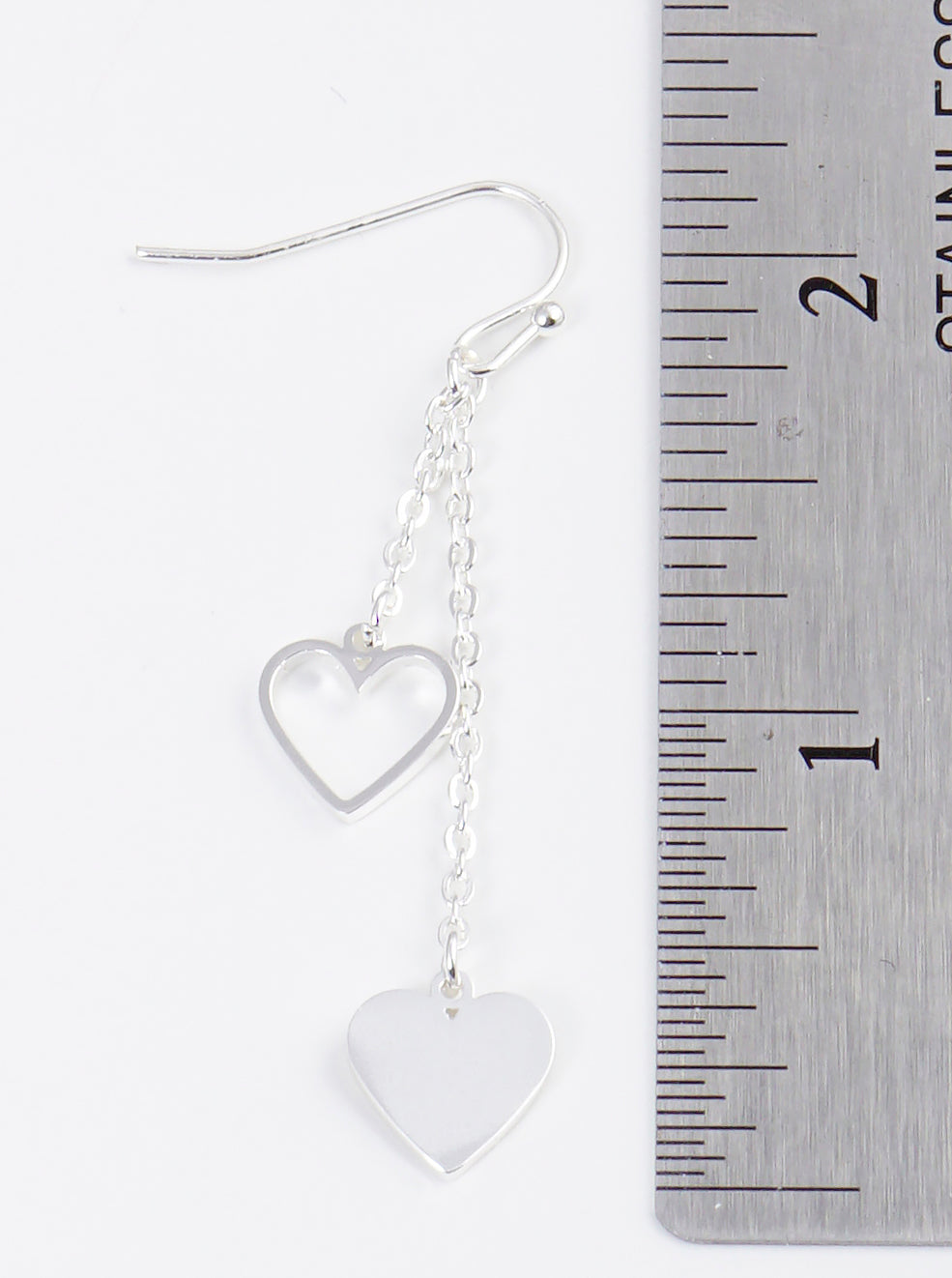 Stainless Steel Heart Drop Earrings