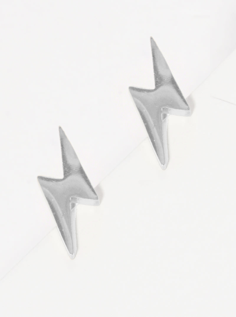 Stainless Steel Light High Voltage Sign Stud Earrings
