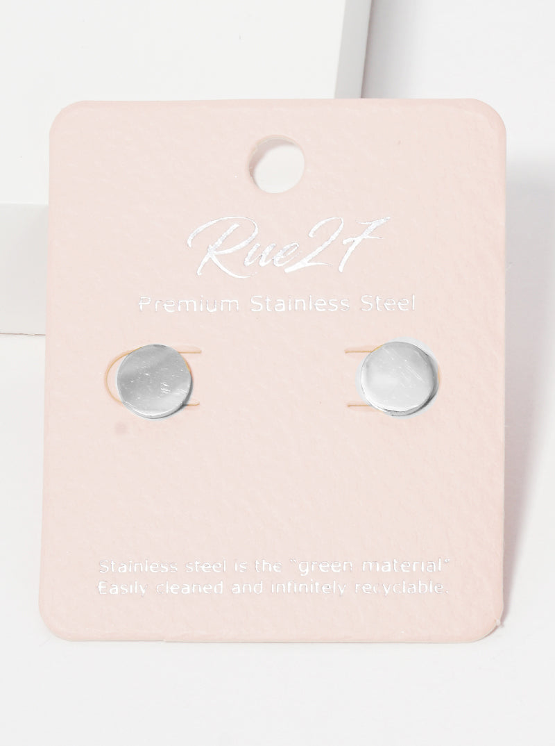 Stainless Steel Round Shape Stud Earrings