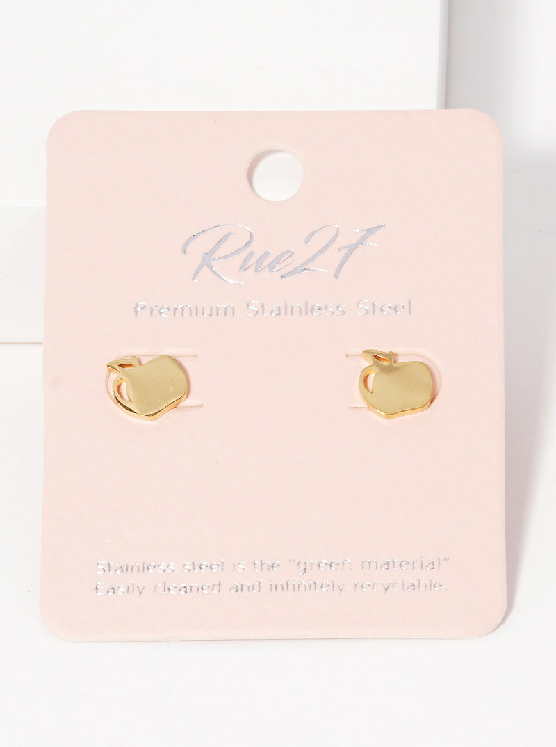 Stainless Steel Ruit Apple Stud Earrings