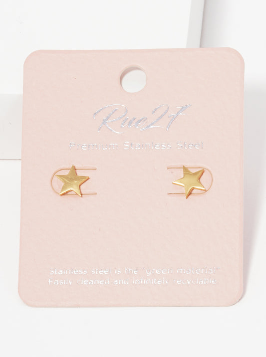 Stainless Steel Star Stud Earrings