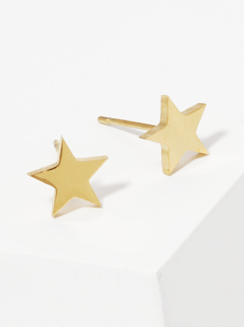 Stainless Steel Star Stud Earrings