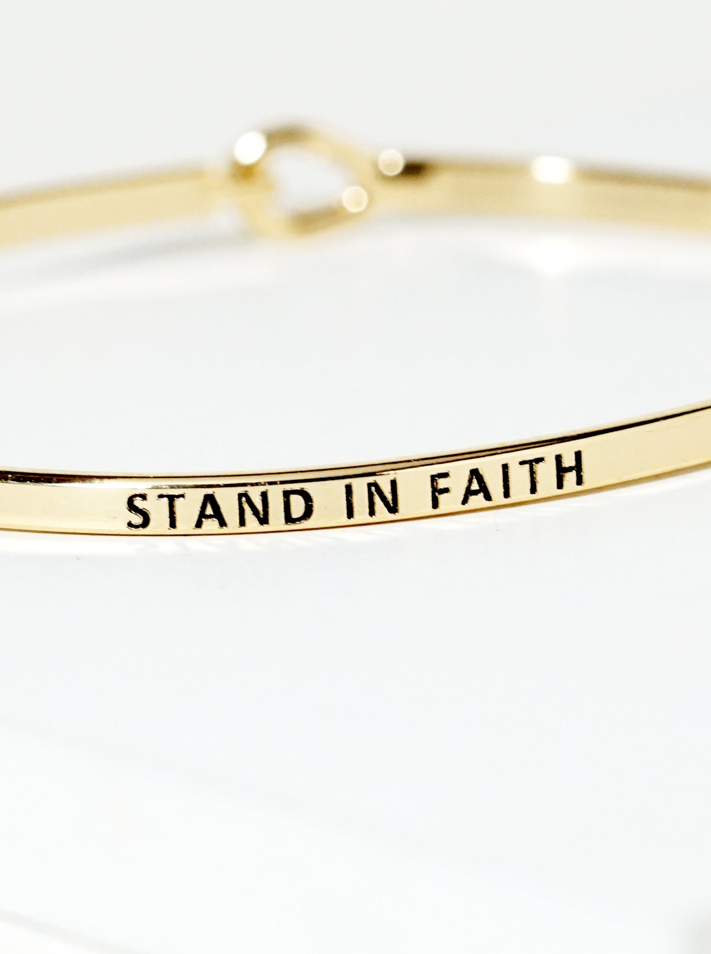 Stand In Faith Engraved Inspirational Bangle Bracelet