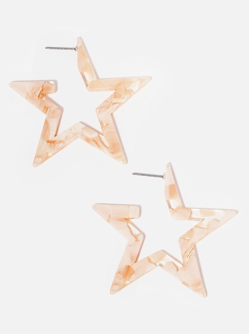 Star Shaped Acetate Hoop Earrings