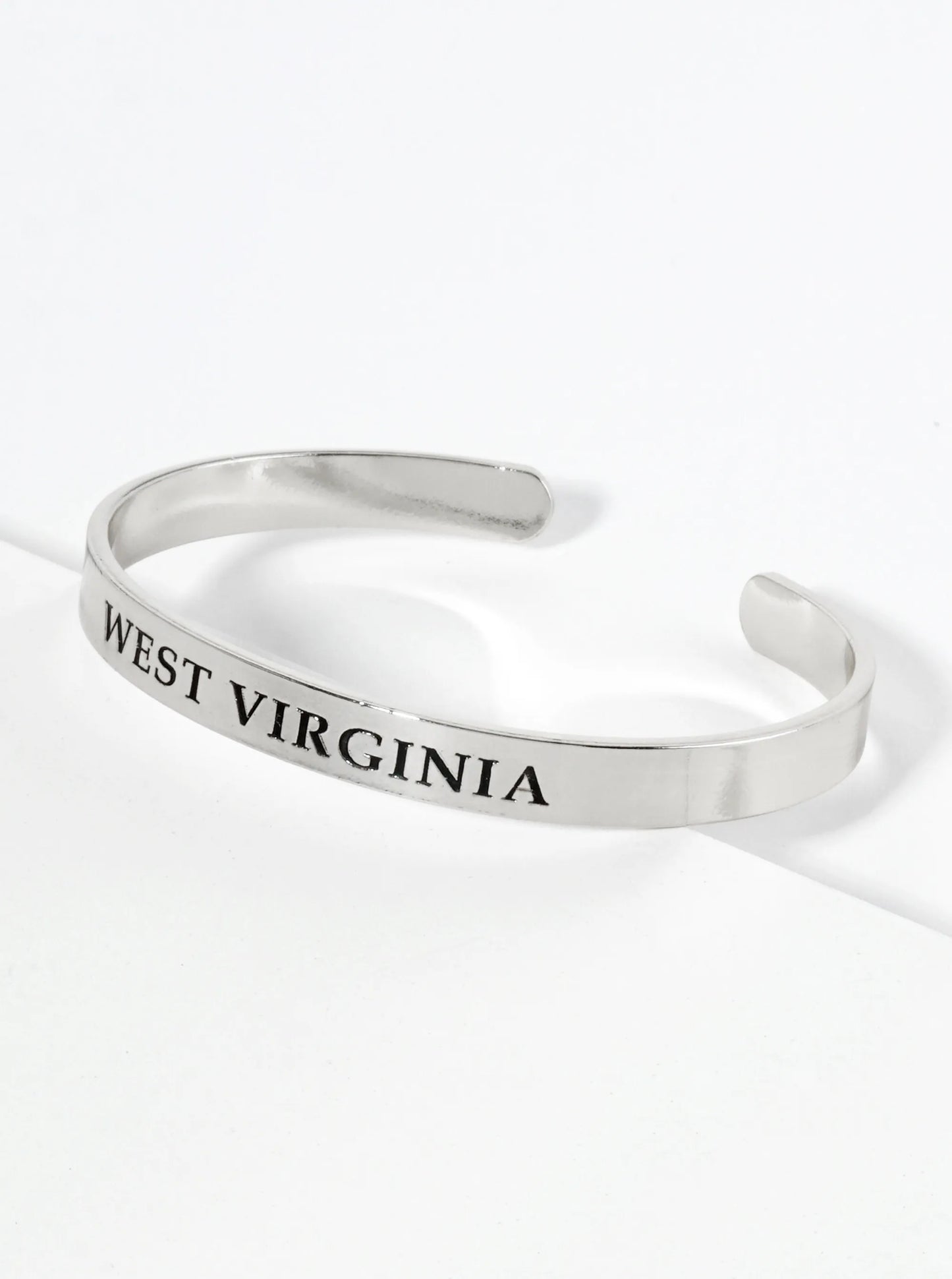 States Engraved 18K Gold Dipped Open Cuff Bangle Bracelet