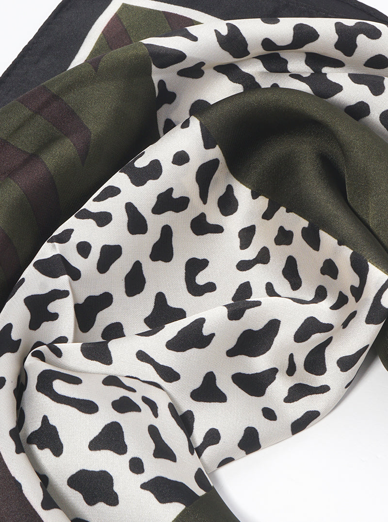 Stripe And Leopard Animal Print Bandana Scarf