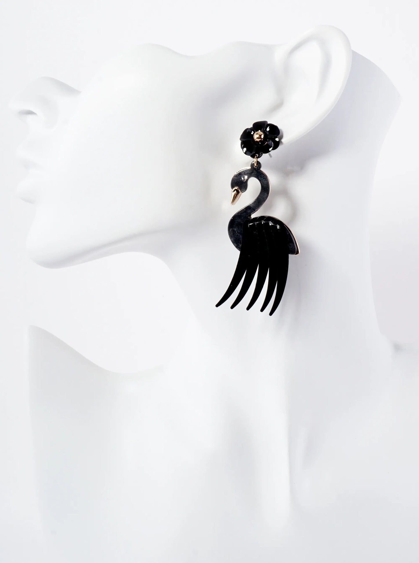 Stylishly Adorned Wings Tropical Bird Statement Earrings