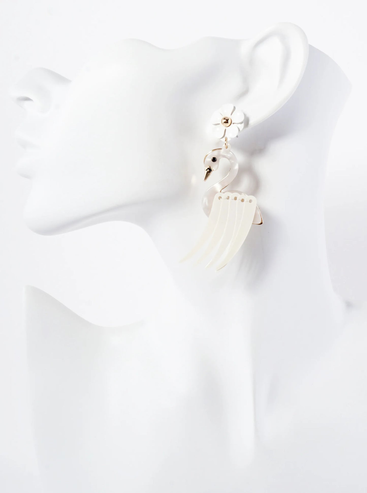 Stylishly Adorned Wings Tropical Bird Statement Earrings