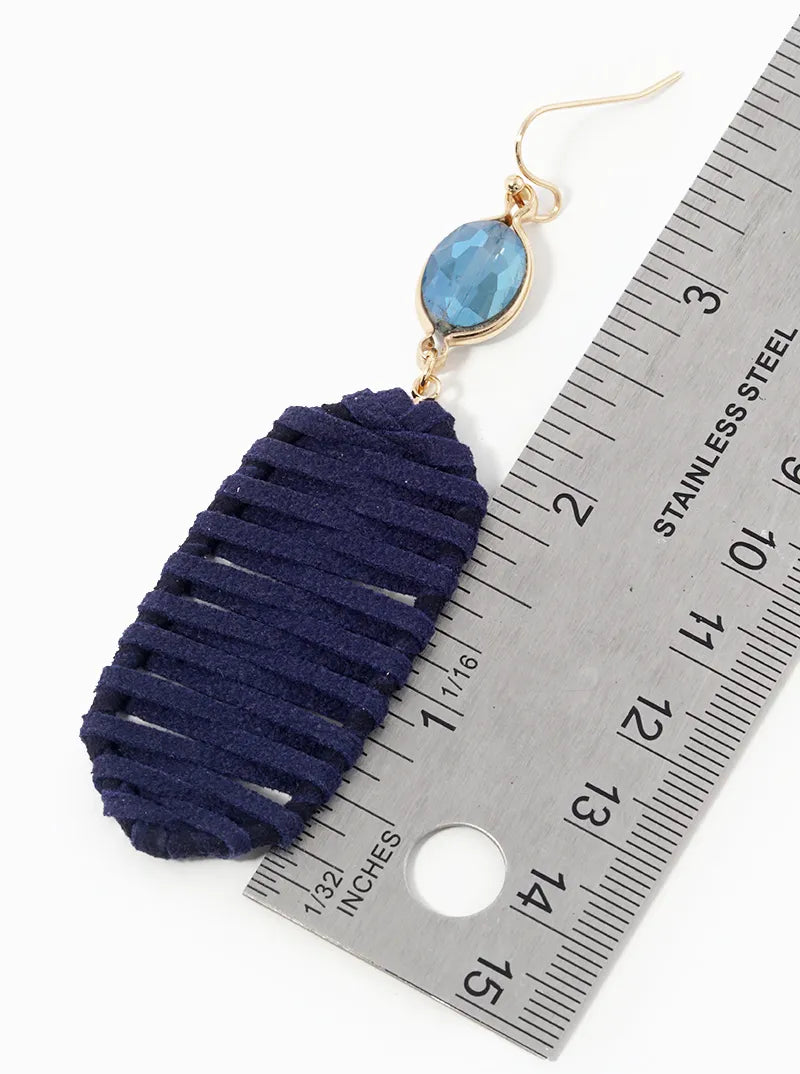 Suede Braided Dangle Drop Earrings