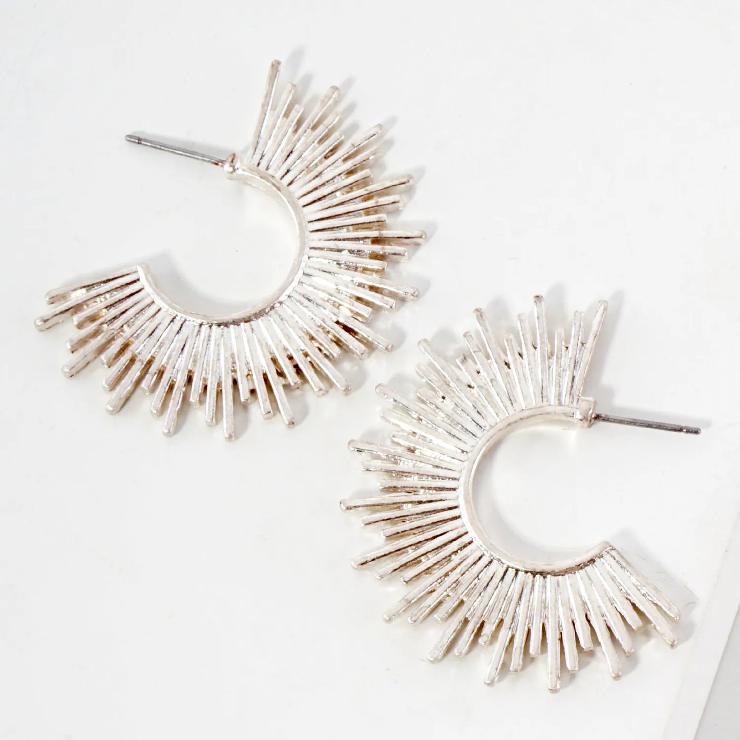 Sunburst 15mm Statement Hoop Earrings