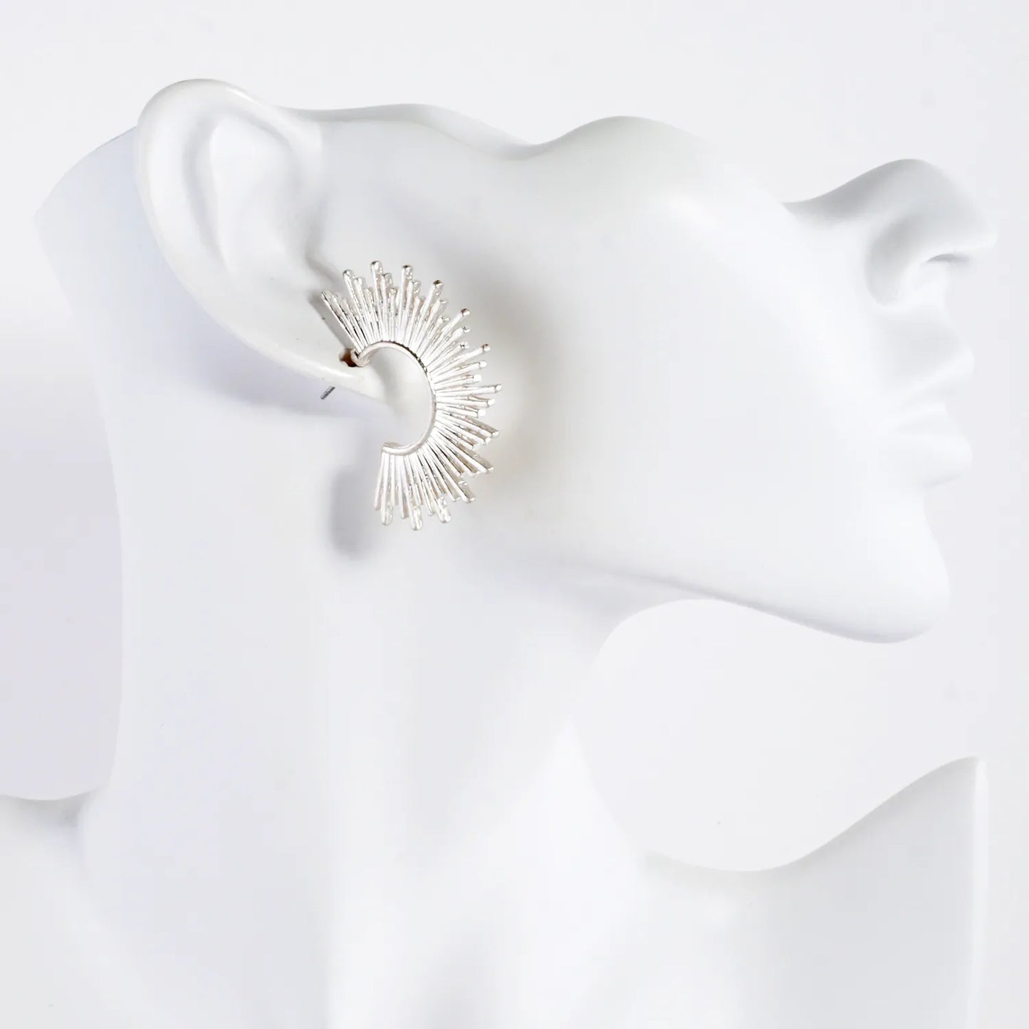Sunburst 15mm Statement Hoop Earrings