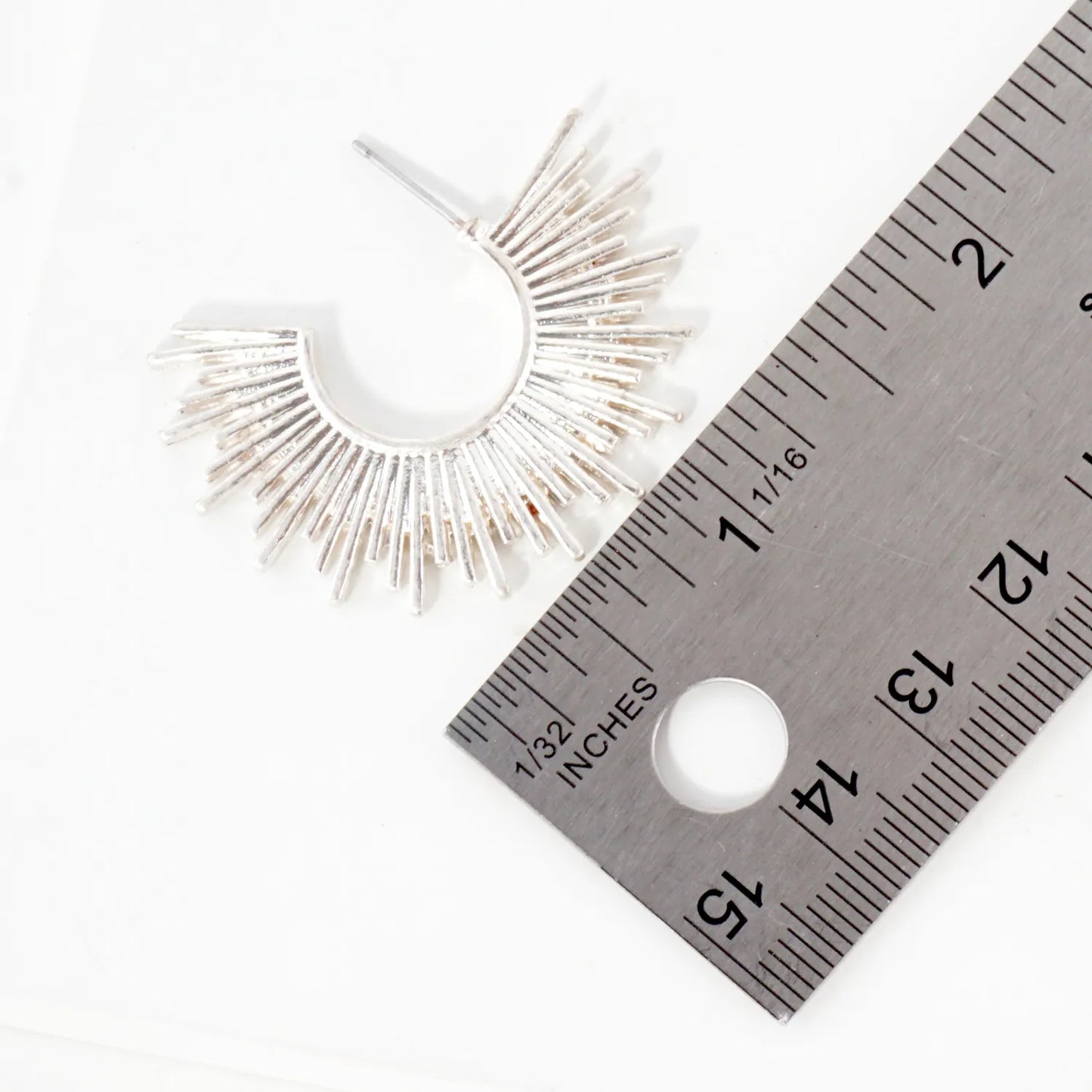 Sunburst 15mm Statement Hoop Earrings