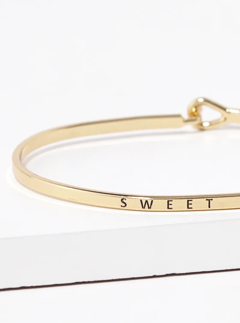 Sweet Engraved Inspirational Bangle Bracelet