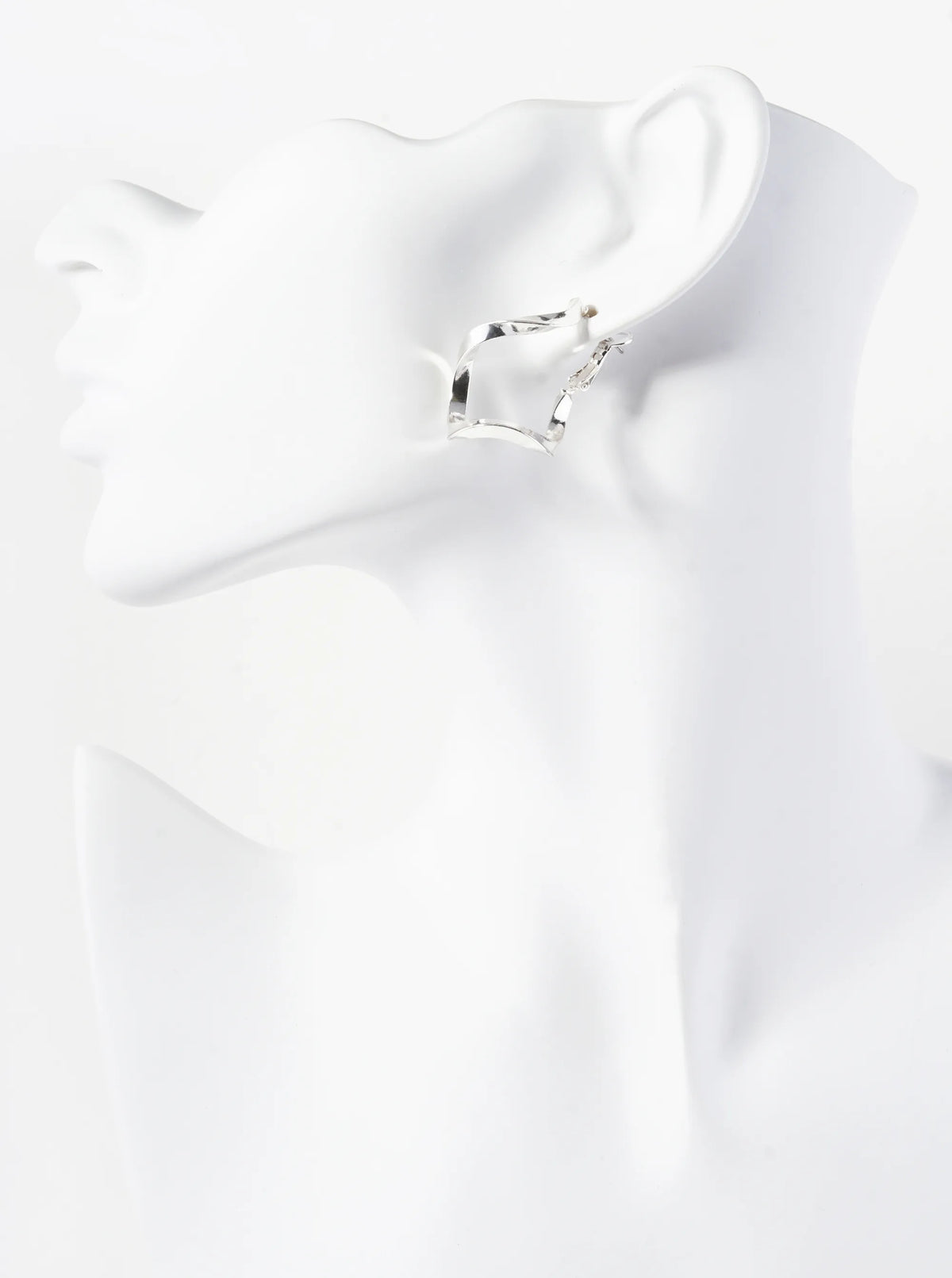Swirl Twisted 30mm Brass Hoop Earrings