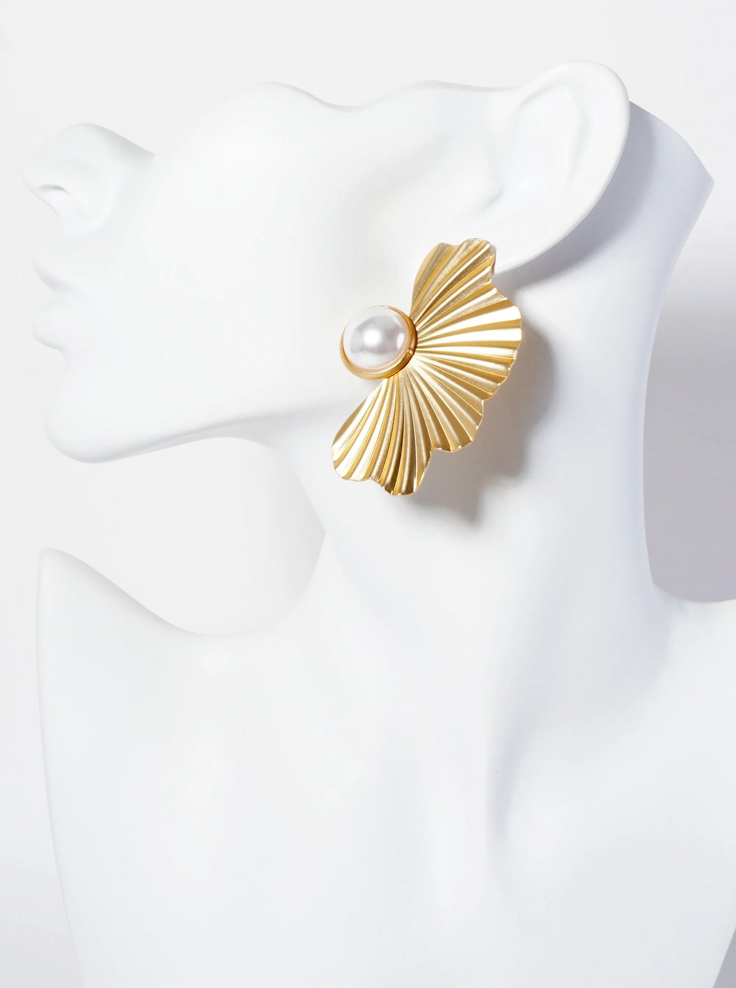 Symmetrical Butterfly-Inspired Pleated Statement Earrings